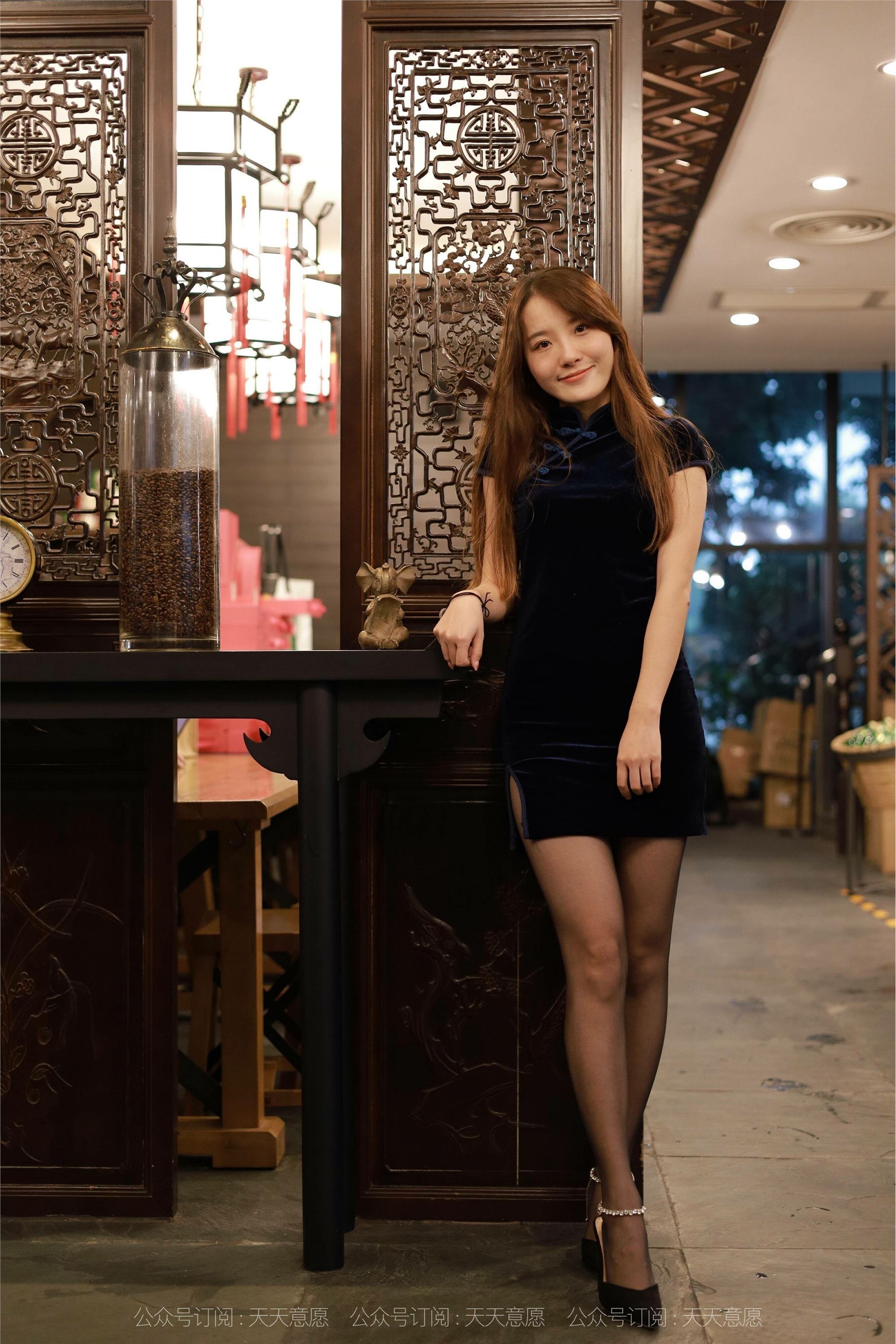 IESS different thinking interest to 2021.09.24 Silk enjoy home 928: Wan Ping charming Black Cheongsam